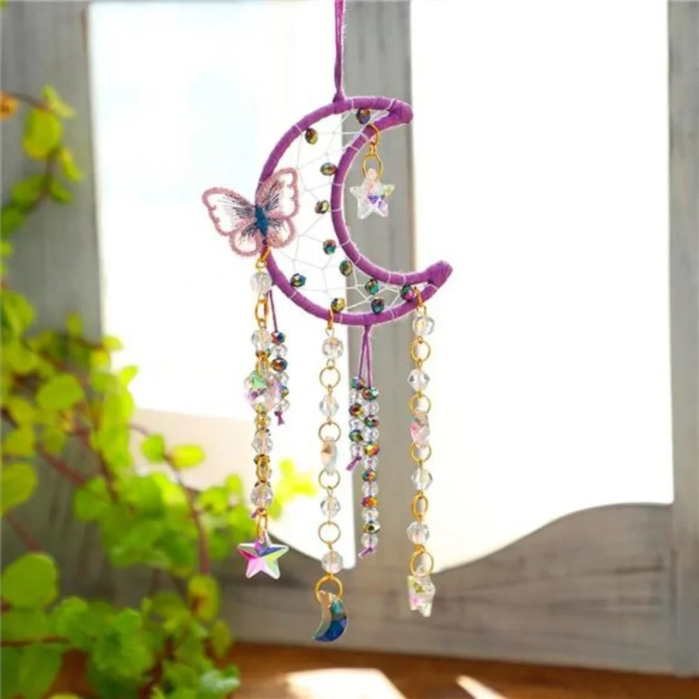 Purple Butterfly Small Moon Dream Catchers